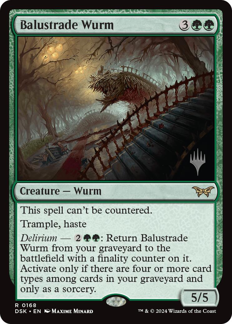 Balustrade Wurm (Promo Pack) [Duskmourn: House of Horror Promos] MTG Single Magic: The Gathering | Red Claw Gaming