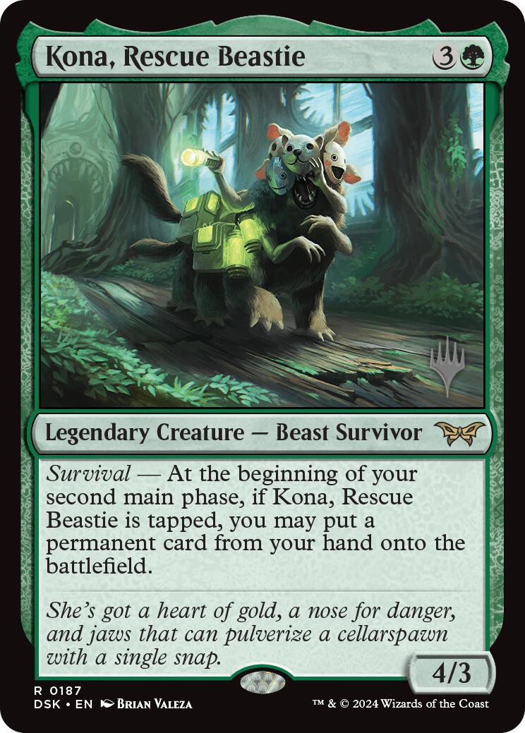 Kona, Rescue Beastie (0187) (Promo Pack) [Duskmourn: House of Horror Promos] MTG Single Magic: The Gathering | Red Claw Gaming