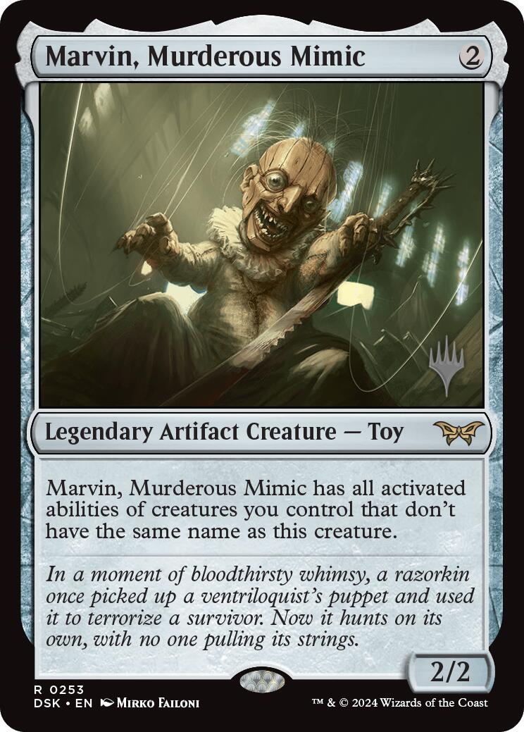 Marvin, Murderous Mimic (Promo Pack) [Duskmourn: House of Horror Promos] MTG Single Magic: The Gathering | Red Claw Gaming