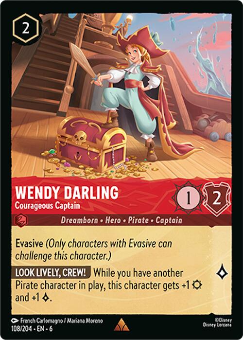 Wendy Darling - Courageous Captain (108/204) [Azurite Sea] Lorcana Single Disney | Red Claw Gaming