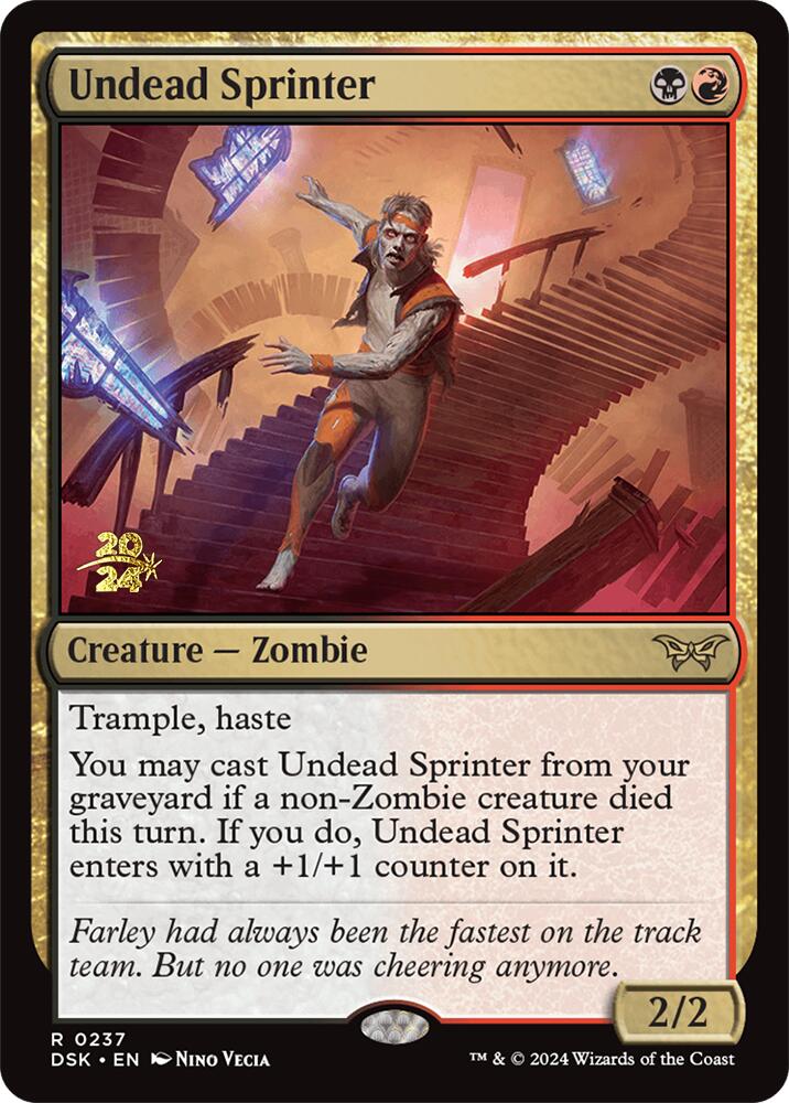 Undead Sprinter [Duskmourn: House of Horror Prerelease Promos] MTG Single Magic: The Gathering    | Red Claw Gaming