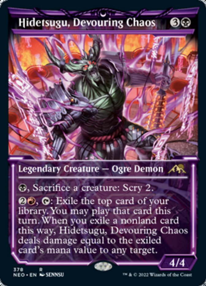 Hidetsugu, Devouring Chaos (Showcase Soft Glow) [Kamigawa: Neon Dynasty] MTG Single Magic: The Gathering    | Red Claw Gaming
