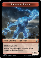 Gold // Lightning Rager Double-Sided Token [Murders at Karlov Manor Commander Tokens] MTG Single Magic: The Gathering | Red Claw Gaming