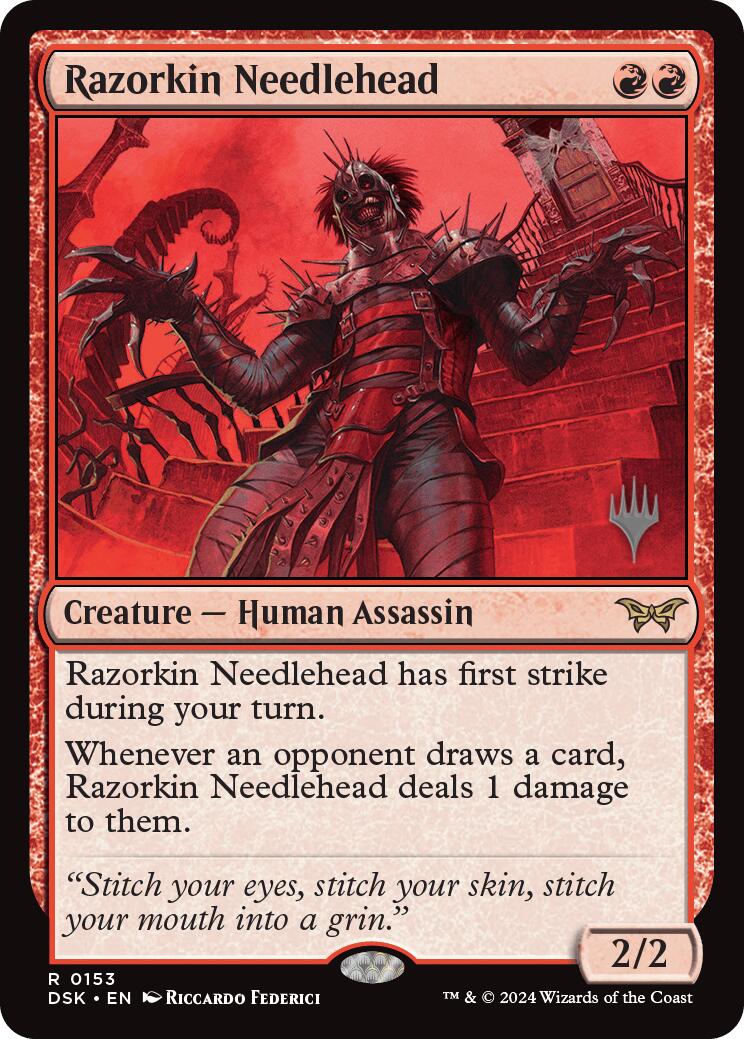 Razorkin Needlehead (Promo Pack) [Duskmourn: House of Horror Promos] MTG Single Magic: The Gathering | Red Claw Gaming