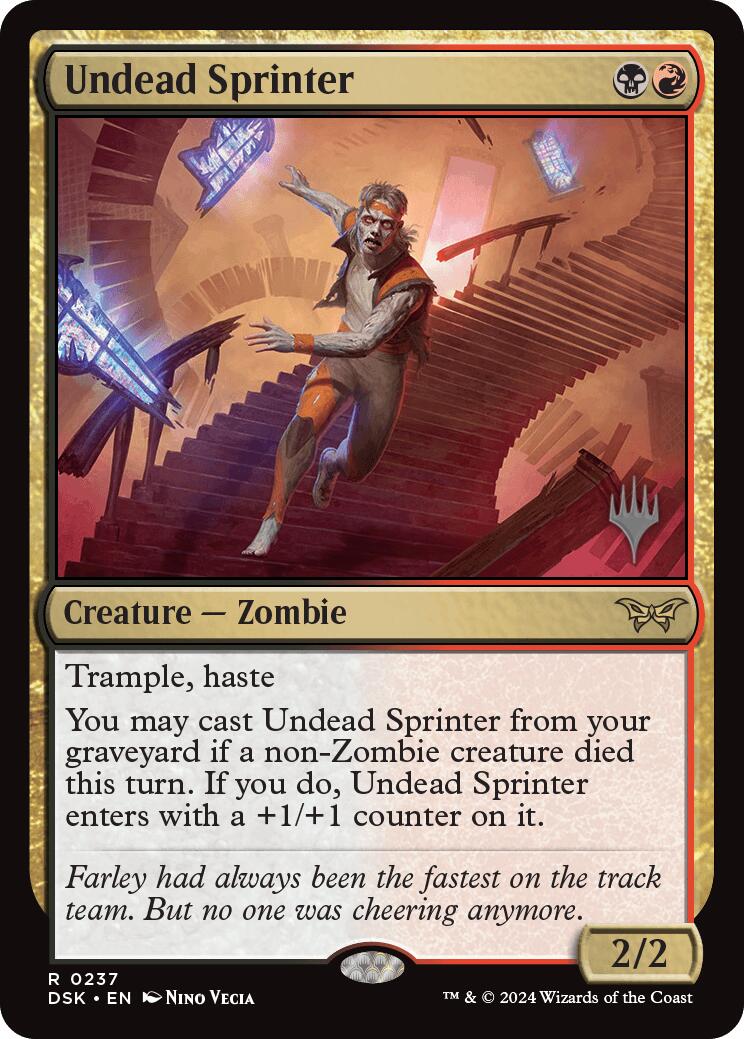 Undead Sprinter (Promo Pack) [Duskmourn: House of Horror Promos] MTG Single Magic: The Gathering | Red Claw Gaming