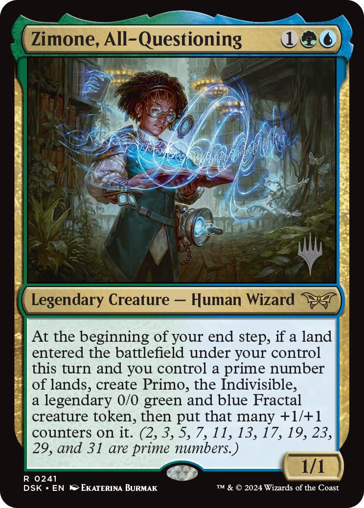 Zimone, All-Questioning (Promo Pack) [Duskmourn: House of Horror Promos] MTG Single Magic: The Gathering | Red Claw Gaming