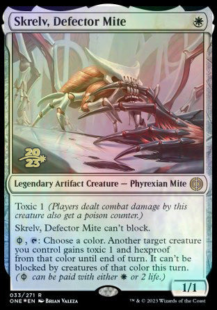 Skrelv, Defector Mite [Phyrexia: All Will Be One Prerelease Promos] MTG Single Magic: The Gathering | Red Claw Gaming