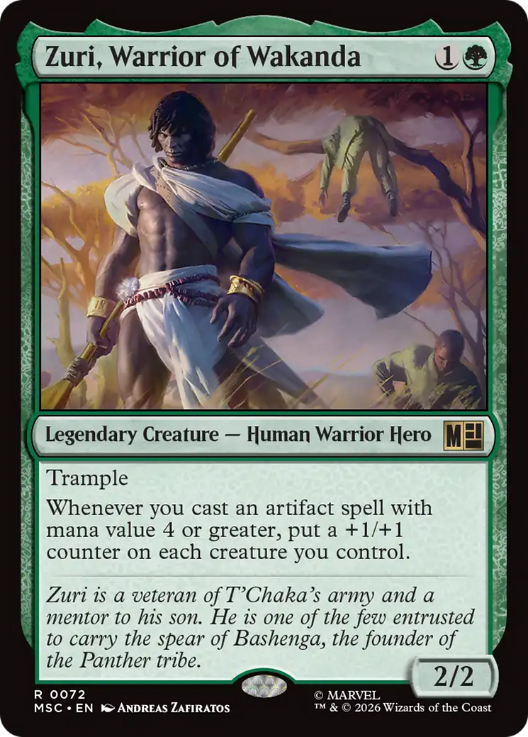 Zuri, Warrior of Wakanda (Surge Foil) [Marvel Super Heroes Commander] MTG Single Magic: The Gathering | Red Claw Gaming