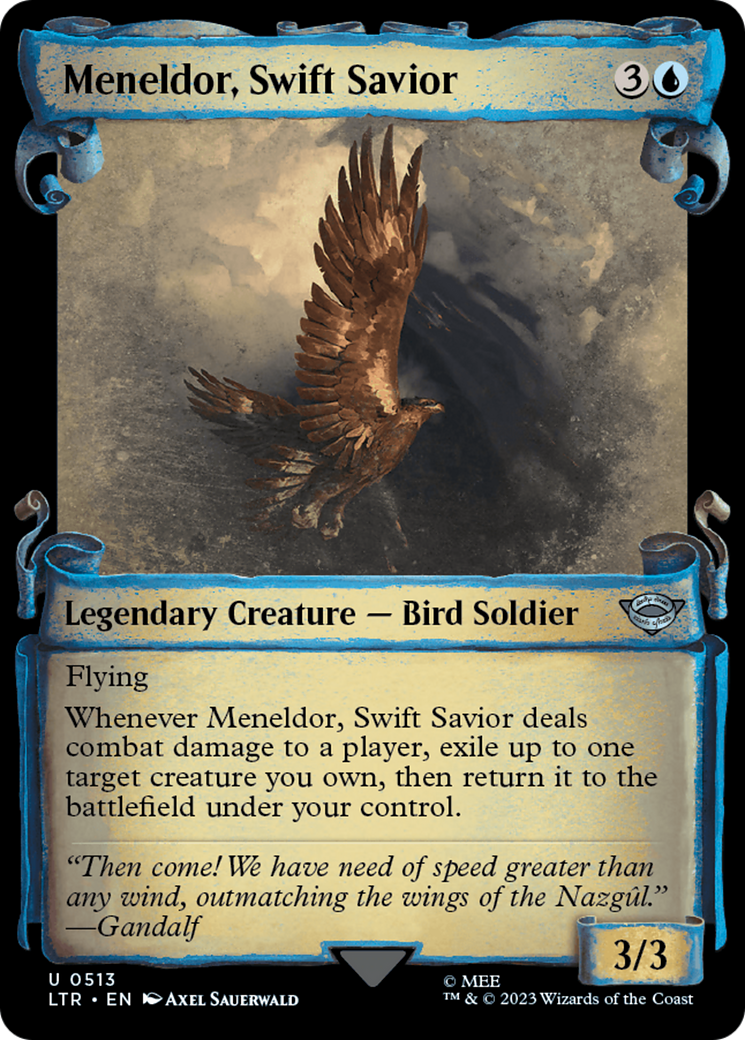 Meneldor, Swift Savior [The Lord of the Rings: Tales of Middle-Earth Showcase Scrolls] MTG Single Magic: The Gathering | Red Claw Gaming