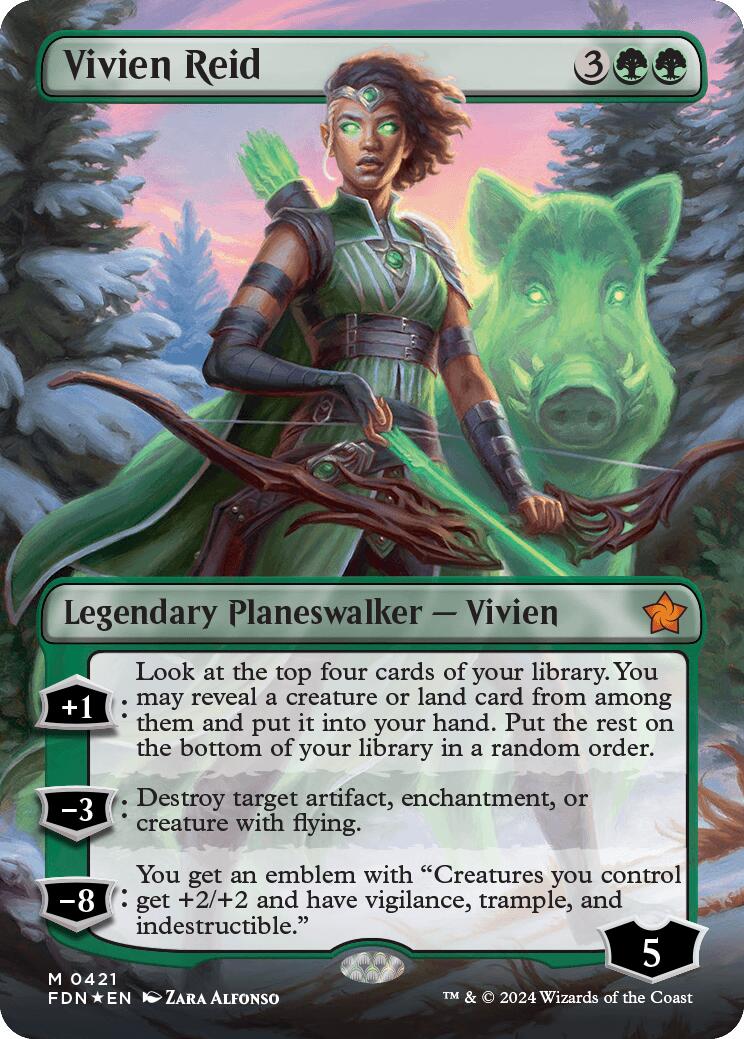 Vivien Reid (Borderless) (Mana Foil) [Foundations] MTG Single Magic: The Gathering | Red Claw Gaming