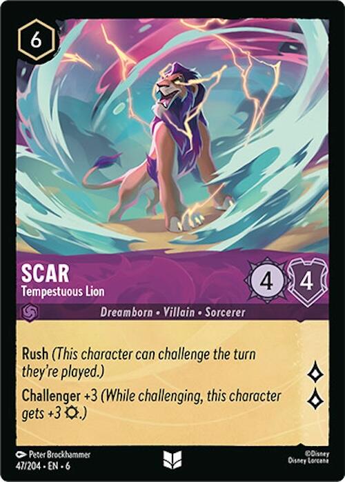 Scar - Tempestuous Lion (47/204) [Azurite Sea] Lorcana Single Disney | Red Claw Gaming