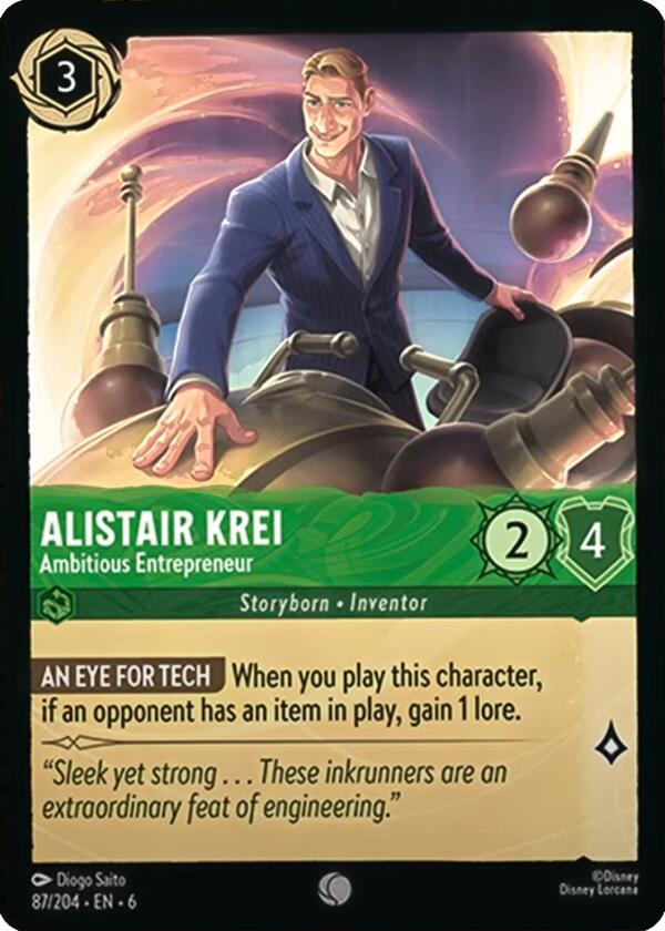 Alistair Krei - Ambitious Entrepreneur (87/204) [Azurite Sea] Lorcana Single Disney | Red Claw Gaming