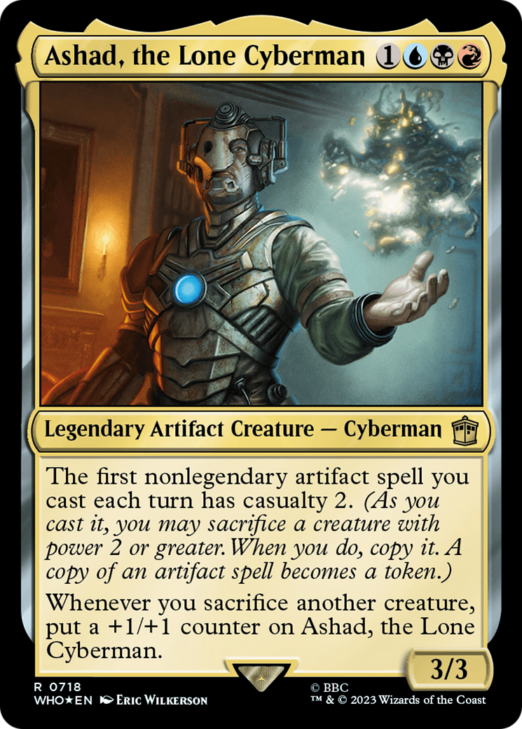 Ashad, the Lone Cyberman (Surge Foil) [Doctor Who] MTG Single Magic: The Gathering | Red Claw Gaming