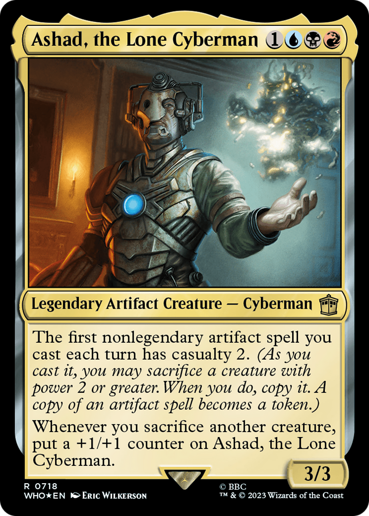 Ashad, the Lone Cyberman (Surge Foil) [Doctor Who] MTG Single Magic: The Gathering    | Red Claw Gaming