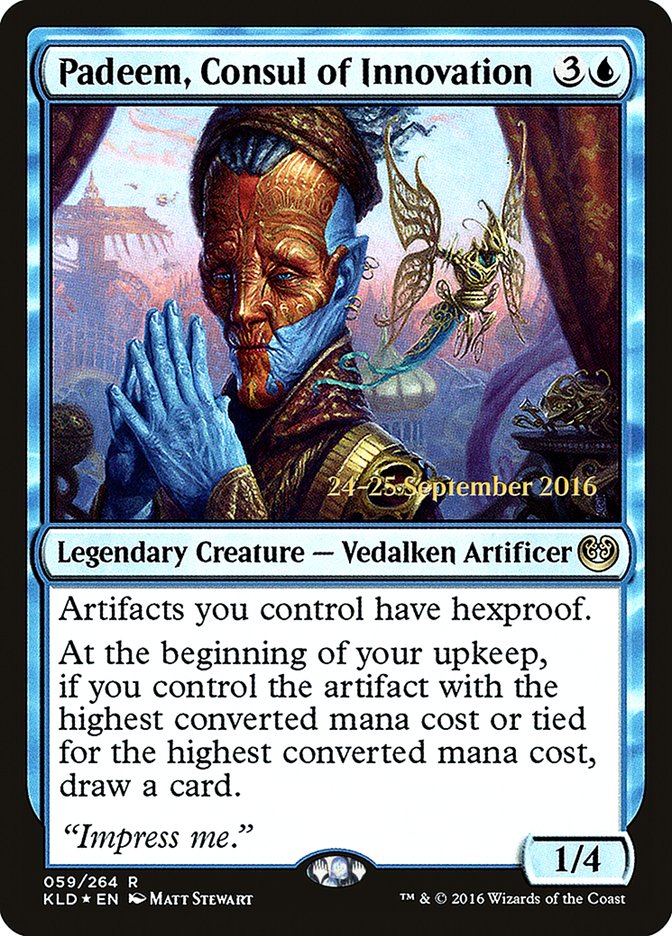 Padeem, Consul of Innovation [Kaladesh Prerelease Promos] MTG Single Magic: The Gathering | Red Claw Gaming