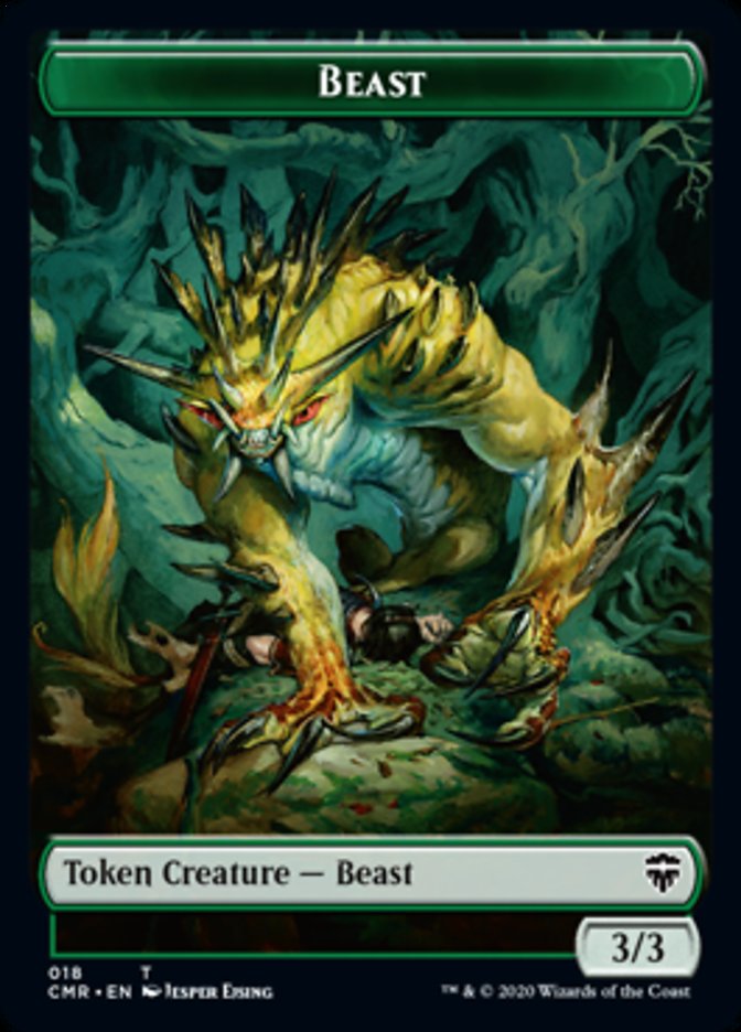 Beast (18) // Beast (19) Double-Sided Token [Commander Legends Tokens] MTG Single Magic: The Gathering | Red Claw Gaming