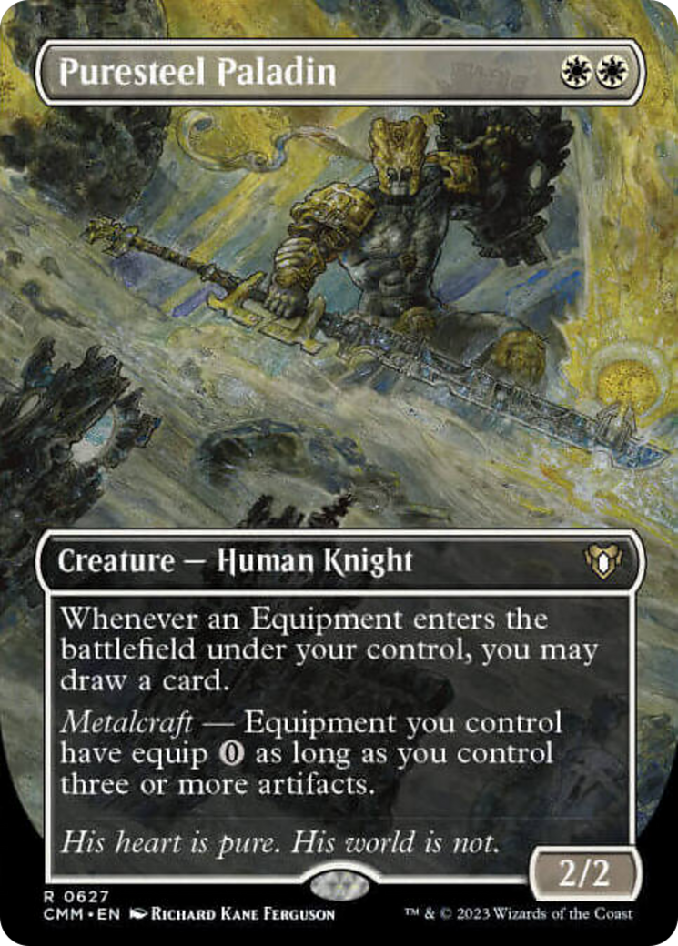 Puresteel Paladin (Borderless Alternate Art) [Commander Masters] MTG Single Magic: The Gathering | Red Claw Gaming