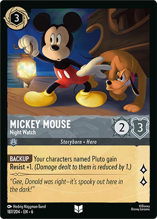 Mickey Mouse - Night Watch (187/204) [Azurite Sea] Lorcana Single Disney | Red Claw Gaming