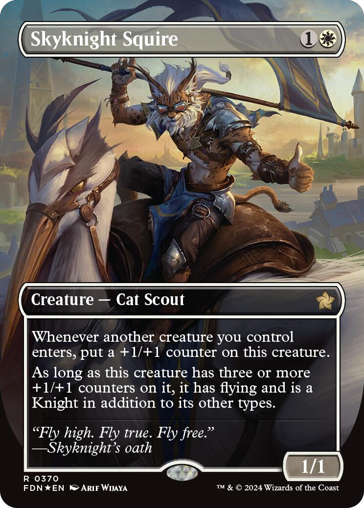 Skyknight Squire (Borderless) (Mana Foil) [Foundations] MTG Single Magic: The Gathering | Red Claw Gaming
