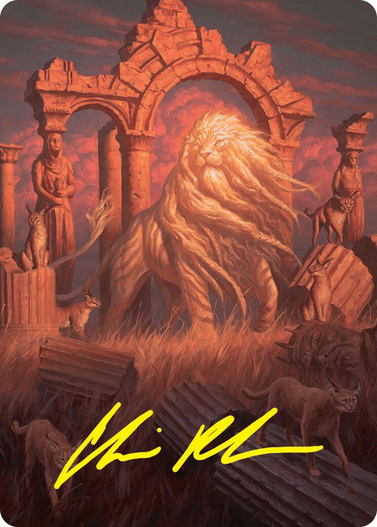 Arahbo, the First Fang Art Card (26/54) (Gold-Stamped Signature) [Foundations Art Series] MTG Single Magic: The Gathering | Red Claw Gaming