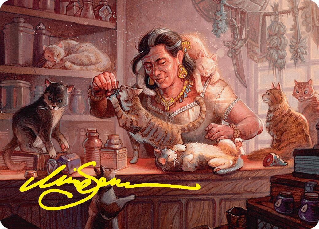 Cat Collector Art Card (1/54) (Gold-Stamped Signature) [Foundations Art Series] MTG Single Magic: The Gathering | Red Claw Gaming