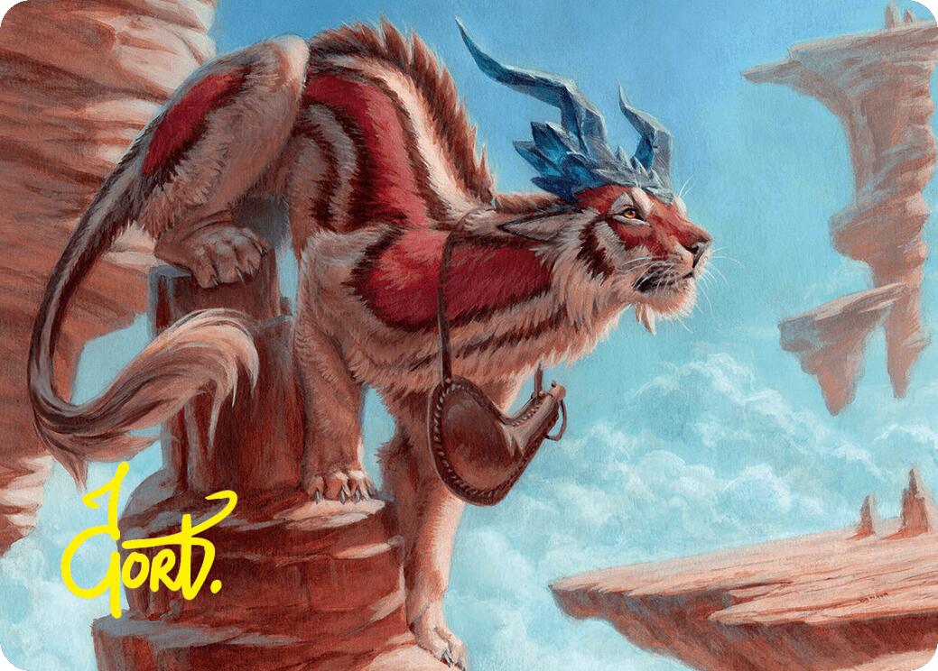 Felidar Savior Art Card (3/54) (Gold-Stamped Signature) [Foundations Art Series] MTG Single Magic: The Gathering | Red Claw Gaming