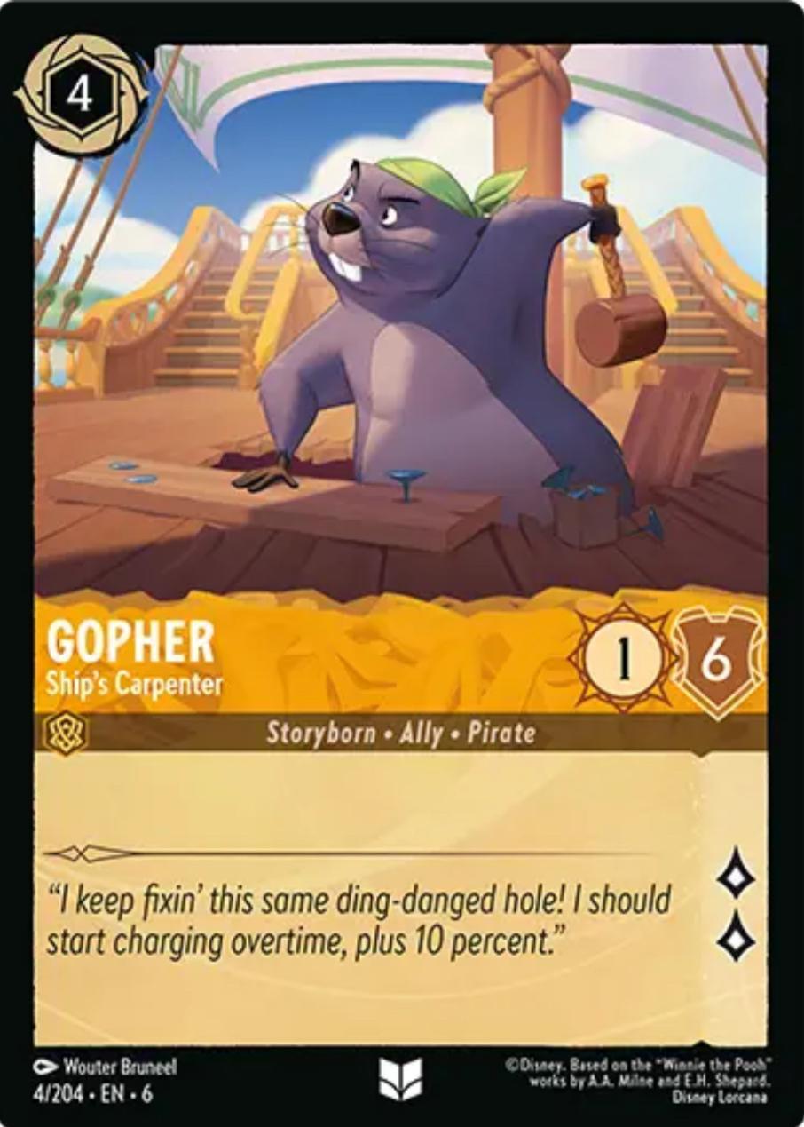 Gopher - Ship's Carpenter (4/204) [Azurite Sea] Lorcana Single Disney | Red Claw Gaming