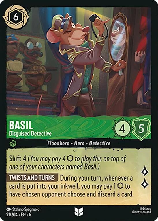Basil - Disguised Detective (91/204) [Azurite Sea] Lorcana Single Disney | Red Claw Gaming