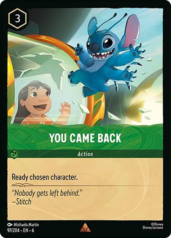 You Came Back (97/204) [Azurite Sea] Lorcana Single Disney | Red Claw Gaming