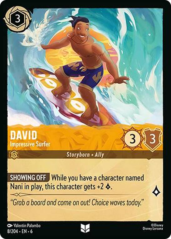 David - Impressive Surfer (8/204) [Azurite Sea] Lorcana Single Disney | Red Claw Gaming