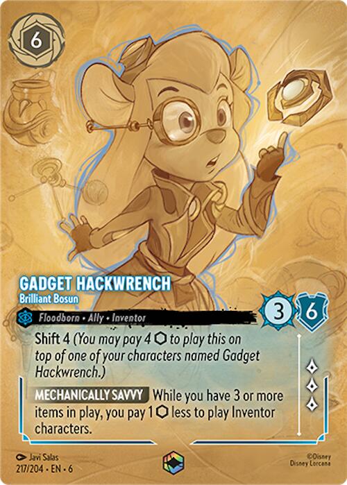 Gadget Hackwrench - Brilliant Bosun (Enchanted) (217/204) [Azurite Sea] Lorcana Single Disney | Red Claw Gaming