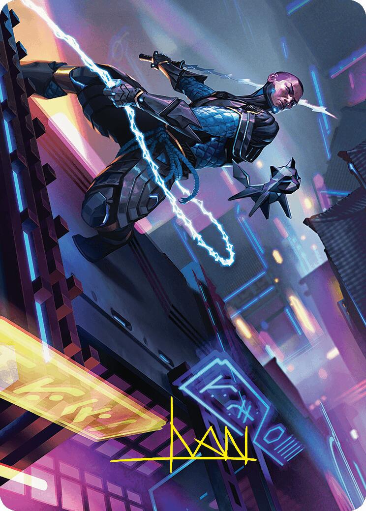 Kaito, Cunning Infiltrator Art Card (51/54) (Gold-Stamped Signature) [Foundations Art Series] MTG Single Magic: The Gathering | Red Claw Gaming