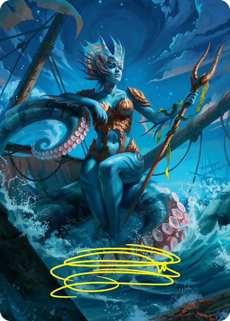 Kiora, the Rising Tide Art Card (30/54) (Gold-Stamped Signature) [Foundations Art Series] MTG Single Magic: The Gathering | Red Claw Gaming