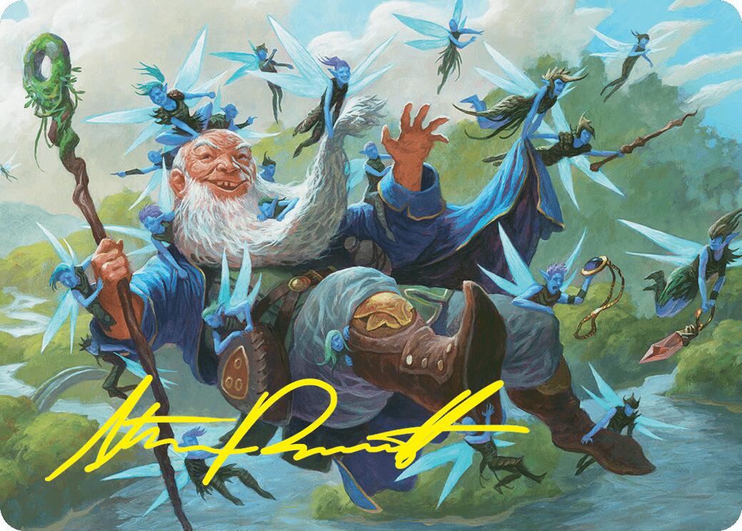 Mischievous Mystic Art Card (7/54) (Gold-Stamped Signature) [Foundations Art Series] MTG Single Magic: The Gathering | Red Claw Gaming