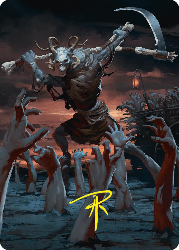 Abyssal Harvester Art Card (34/54) (Gold-Stamped Signature) [Foundations Art Series] MTG Single Magic: The Gathering | Red Claw Gaming