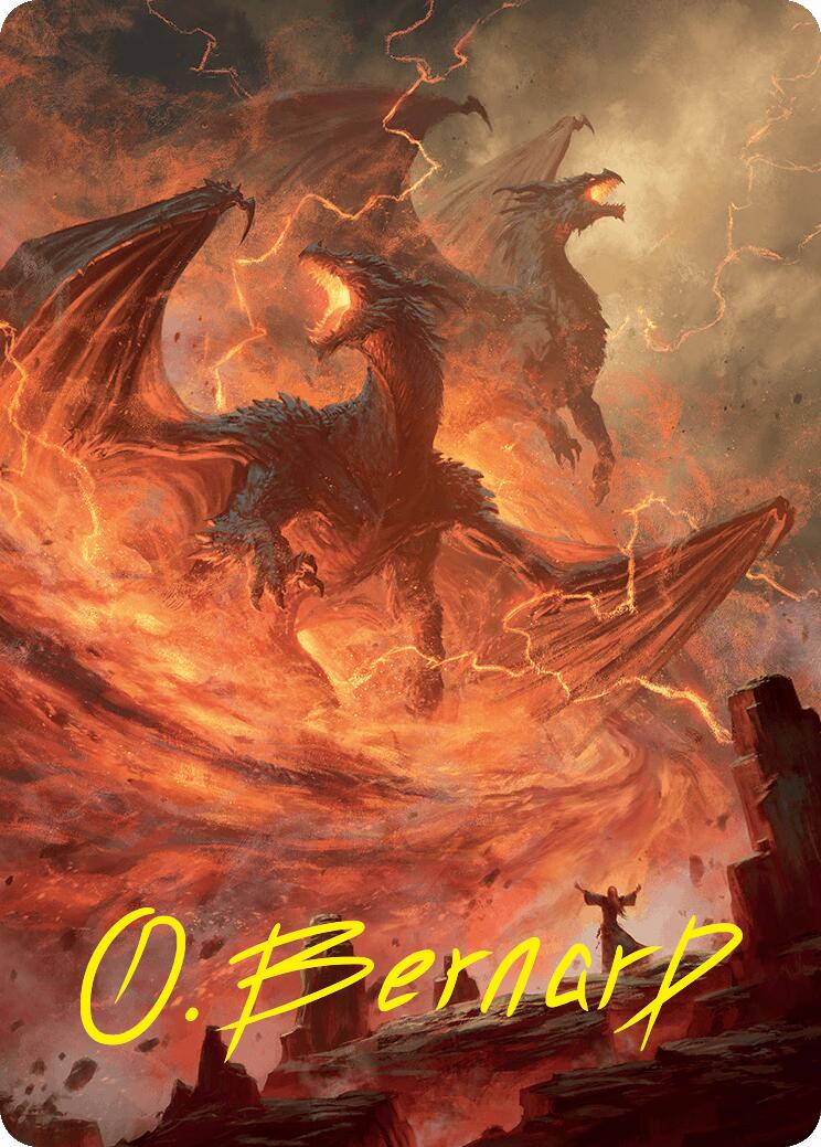Rite of the Dragoncaller Art Card (38/54) (Gold-Stamped Signature) [Foundations Art Series] MTG Single Magic: The Gathering | Red Claw Gaming