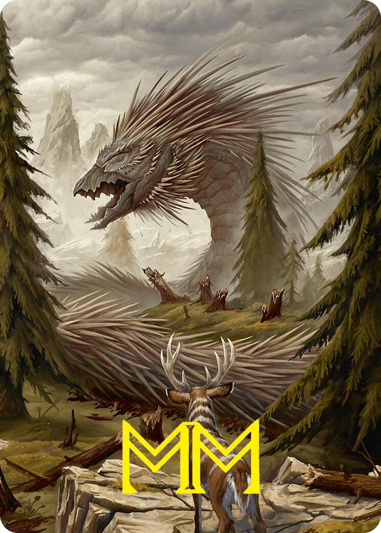 Quilled Greatwurm Art Card (44/54) (Gold-Stamped Signature) [Foundations Art Series] MTG Single Magic: The Gathering | Red Claw Gaming