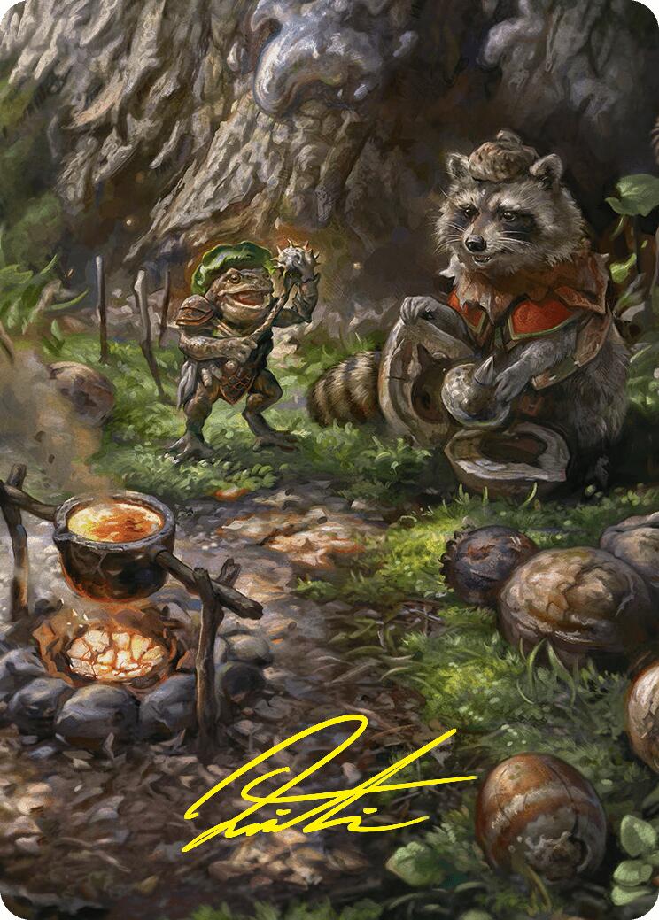 Sylvan Scavenging Art Card (46/54) (Gold-Stamped Signature) [Foundations Art Series] MTG Single Magic: The Gathering | Red Claw Gaming