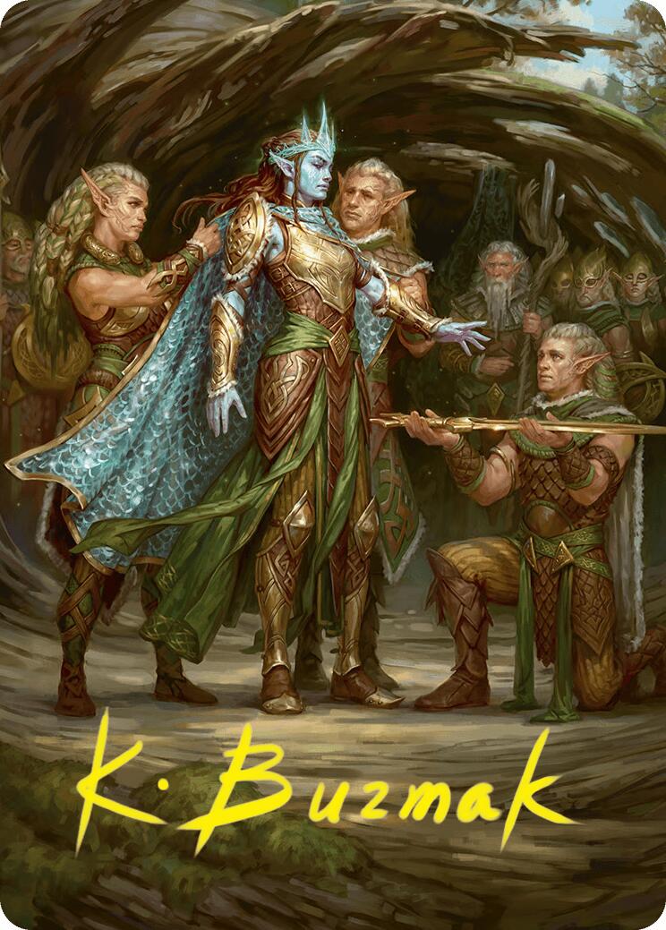 Lathril, Blade of the Elves Art Card (48/54) (Gold-Stamped Signature) [Foundations Art Series] MTG Single Magic: The Gathering | Red Claw Gaming