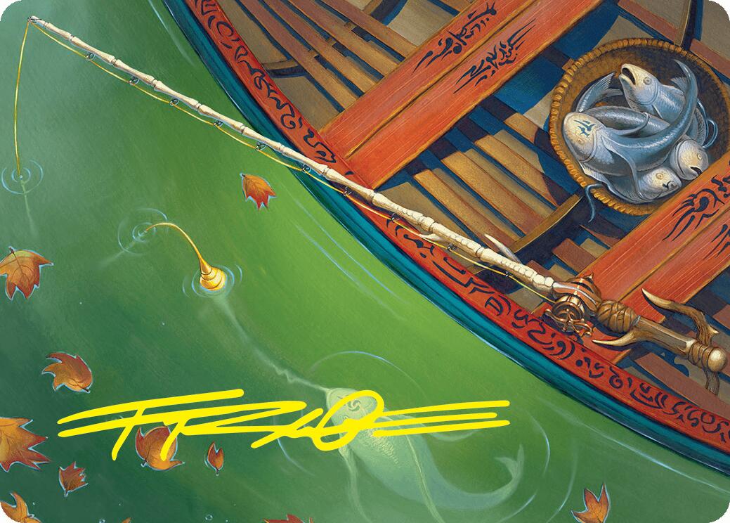 Fishing Pole Art Card (18/54) (Gold-Stamped Signature) [Foundations Art Series] MTG Single Magic: The Gathering | Red Claw Gaming