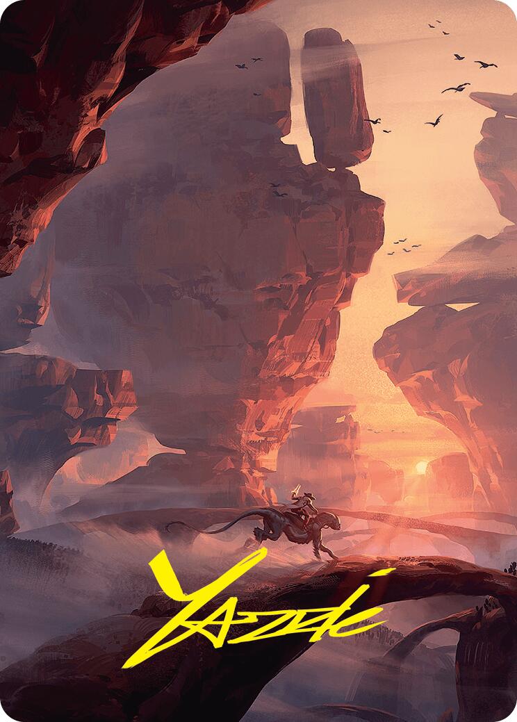 Mountain Art Card (24/54) (Gold-Stamped Signature) [Foundations Art Series] MTG Single Magic: The Gathering | Red Claw Gaming