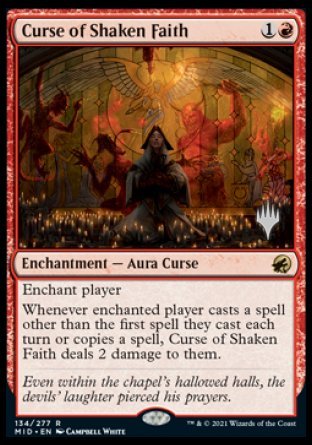Curse of Shaken Faith (Promo Pack) [Innistrad: Midnight Hunt Promos] MTG Single Magic: The Gathering | Red Claw Gaming
