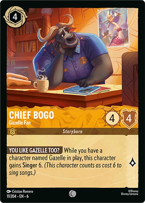 Chief Bogo - Gazelle Fan (11/204) [Azurite Sea] Lorcana Single Disney | Red Claw Gaming