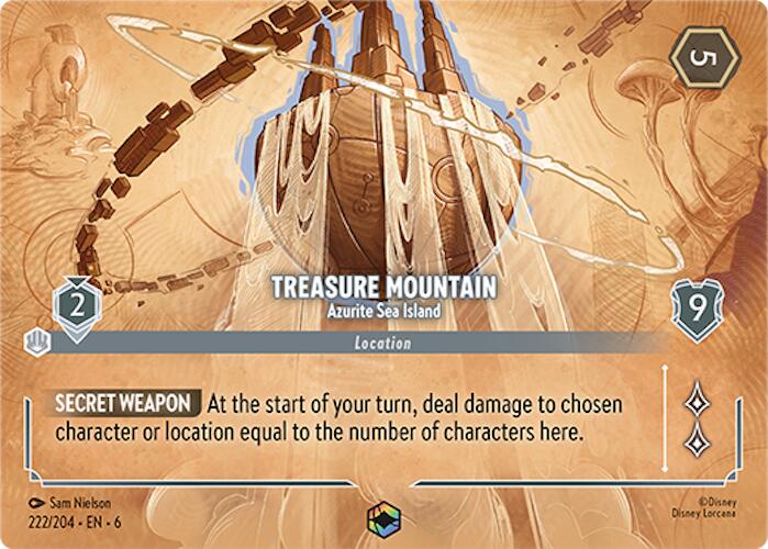 Treasure Mountain - Azurite Sea Island (Enchanted) (222/204) [Azurite Sea] Lorcana Single Disney | Red Claw Gaming