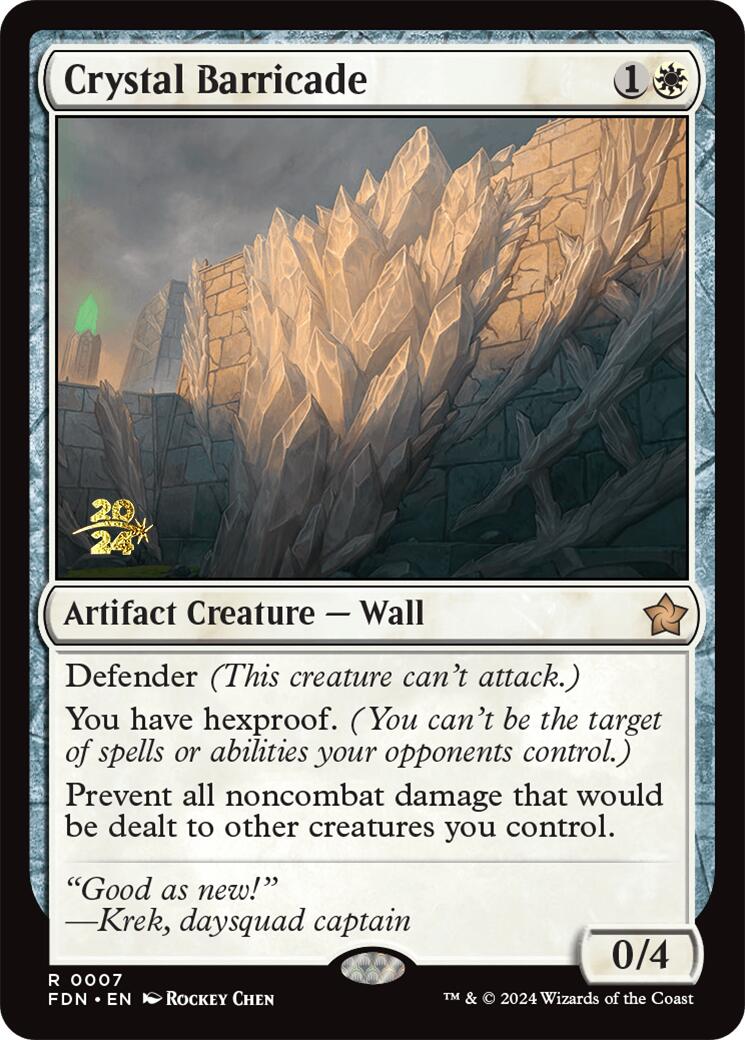 Crystal Barricade [Foundations Prerelease Promos] MTG Single Magic: The Gathering | Red Claw Gaming
