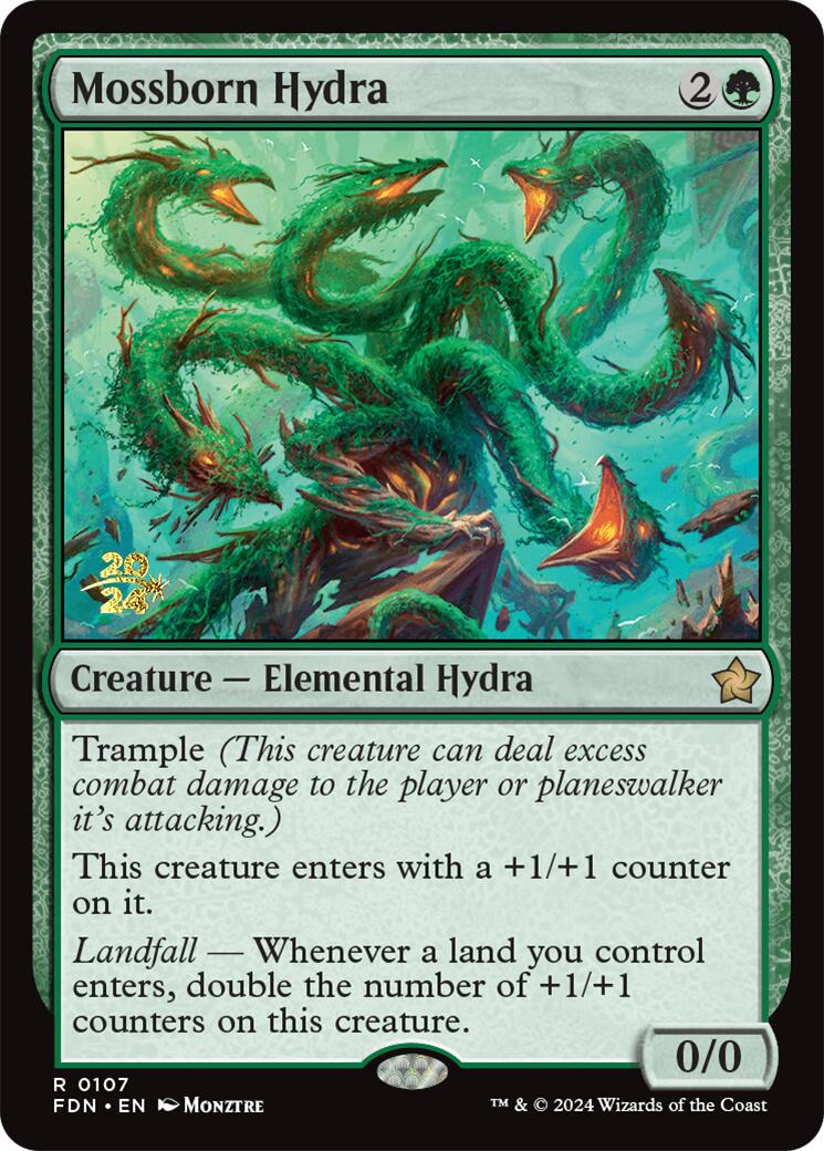 Mossborn Hydra [Foundations Prerelease Promos] MTG Single Magic: The Gathering | Red Claw Gaming