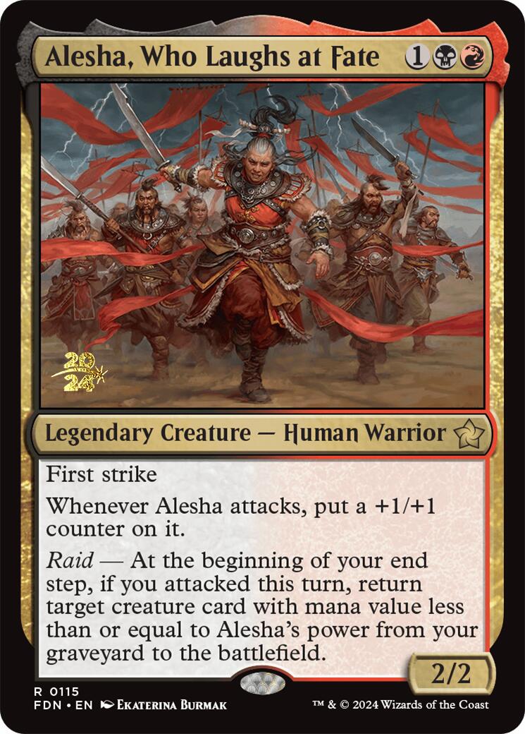 Alesha, Who Laughs at Fate [Foundations Prerelease Promos] MTG Single Magic: The Gathering | Red Claw Gaming