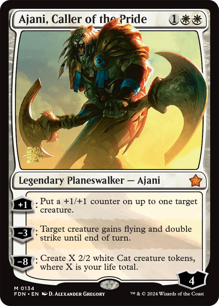 Ajani, Caller of the Pride [Foundations Prerelease Promos] MTG Single Magic: The Gathering | Red Claw Gaming