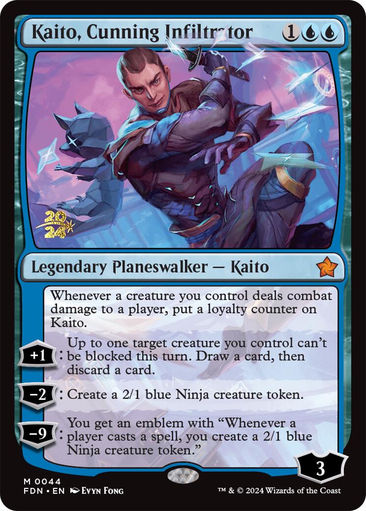 Kaito, Cunning Infiltrator [Foundations Prerelease Promos] MTG Single Magic: The Gathering | Red Claw Gaming