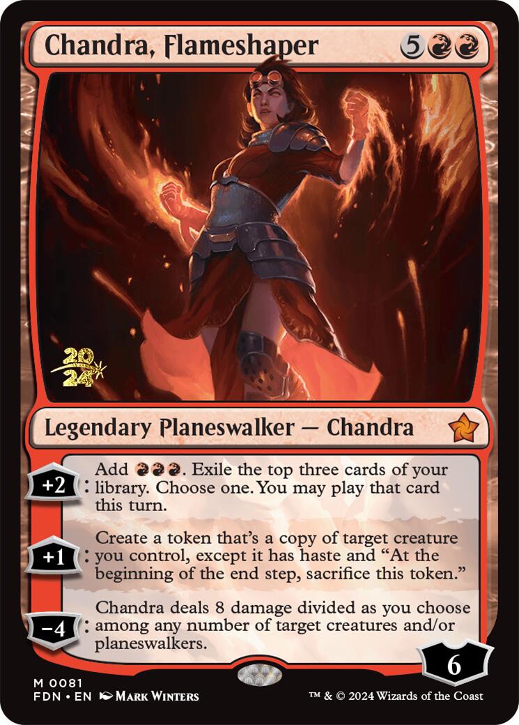 Chandra, Flameshaper [Foundations Prerelease Promos] MTG Single Magic: The Gathering | Red Claw Gaming